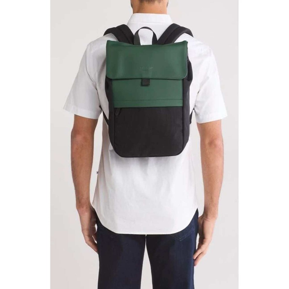 Duchamp London Backpack Green Black‎ Flap School Travel Bag - DEFECT